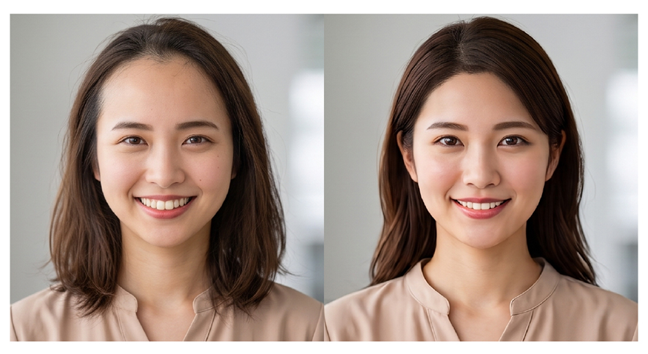 植毛だけで、印象はここまで変わる 女性イメージ