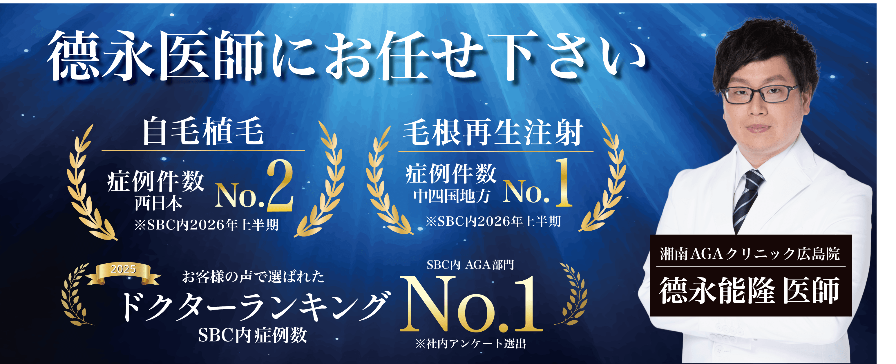 ドクターランキングNo1 徳永医師にお任せください