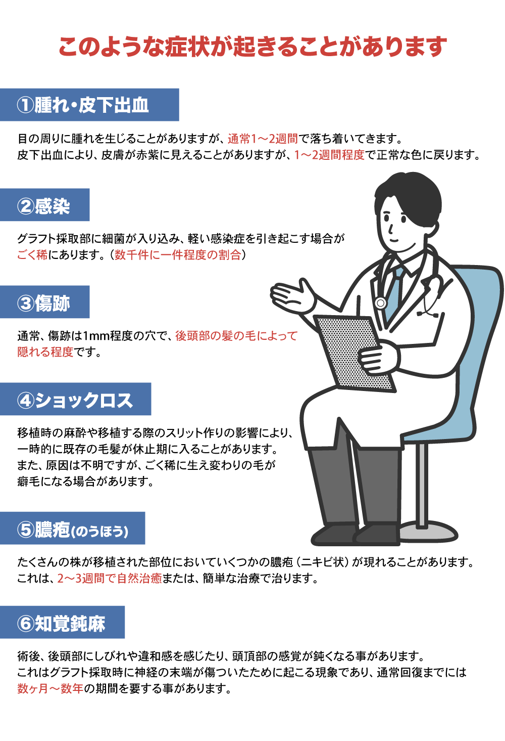 このような症状が起きることがあります