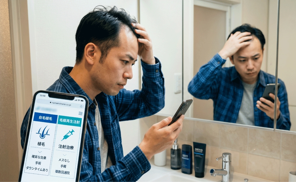 30代男性が悩む植毛と毛根再生注射の違い