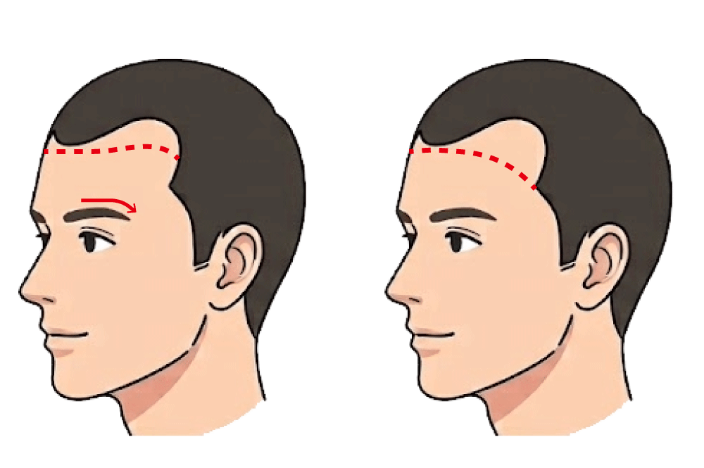秘訣③ 眉毛の角度に合わせた「男性らしいデザイン」