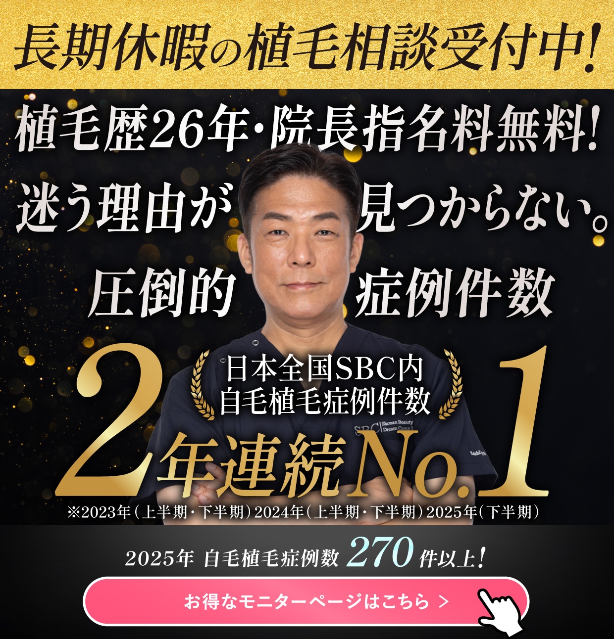 自毛植毛症例数全国ナンバーワンNo.1
